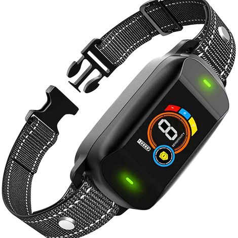 Wiederaufladbares, wasserdichtes und intelligentes Antibellhalsband mit Vibrations-/Tonmodus, für Hunde aller Größen - schwarz (1 Stück).