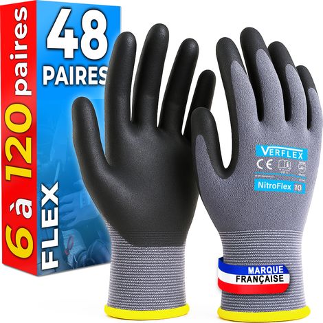 Gants en Tricot de Nylon - Maille Respirante - Taille 8 (M) - 48 Paires - MK-Glove