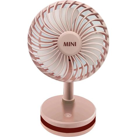 Zenti 500mAh Leiser, tragbarer USB-Tischventilator mit einstellbarer Geschwindigkeit und stabilem Standfuß – Rosa (1/5)