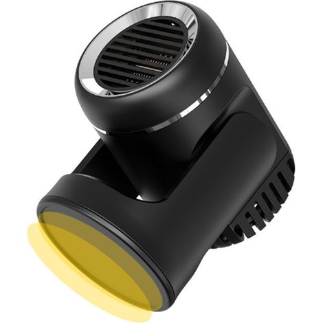 Chauffage et dégivrage de voiture 12 V, chauffage et refroidissement rapides, design ajouré, protection contre la surchauffe, faible niveau sonore, idéal pour les sorties hivernales (noir). (1/4)