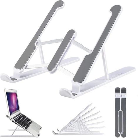 Verstellbarer Laptopständer, faltbarer Tischständer für Computer, Bücher, Tablets und Notebooks, Schreibtischerhöhung aus ABS-Kunststoff, kompatibel mit MacBook Air, Pro, ASUS, HP Surface und Lenovo ( (1/5)