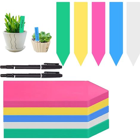 500 Pcs Plastic Plant Labels Weatherproof Garden Accessories 10x2.8cm with 2 Markers for Potted Plant Labelling (1/5)