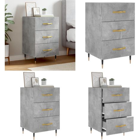 Nachttisch Betongrau 40x40x66 cm Holzwerkstoff - Holzwerkstoff - Betonfarbe