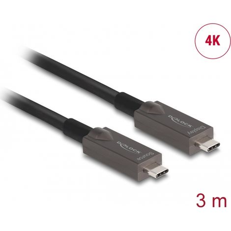 Cable optico activo USB Type-Câ¢ de vÃ­deo 4K@133Mhz + datos + PD de 3 m