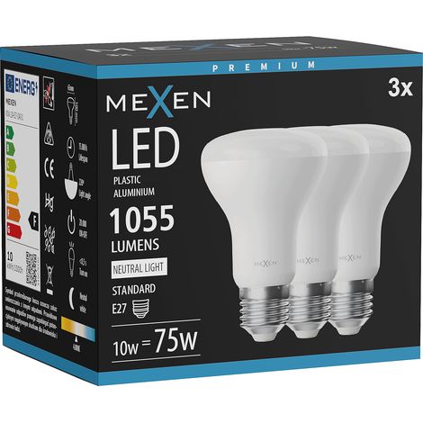 Mexen Nova 3x Ampoule LED E27, R63, 10W, Neutre - 4000K, 1055 lm - L104-E27-1040-01x03 (1/5)