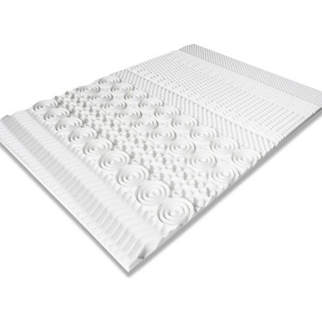 Idmarket – Surmatelas 140x190 cm mousse mémoire de forme 10 zones – Ultra-confortable pour soutien ciblé – Épaisseur 4 cm – Ventilation améliorée