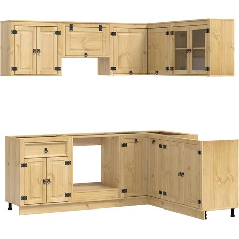 Maison Exclusive - Armoire avec étagère avec porte SKI 8 pcs Brun Miel Pin massif