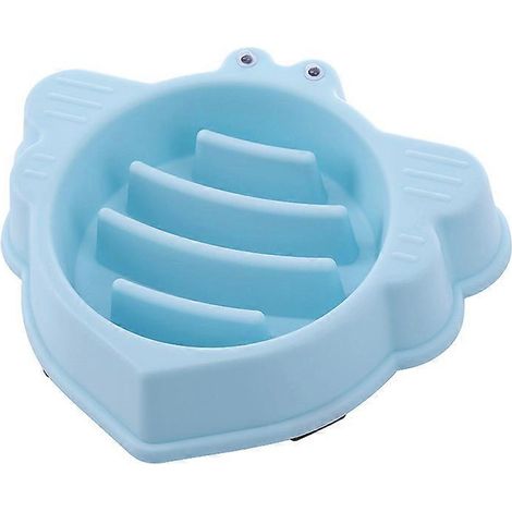 Gamelle anti-glouton pour chiens, pour animaux de compagnie, prévient l'étouffement, design sain - Bleu (1/5)