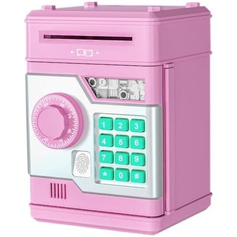 Elektronisches Sparschwein in Rosa für Kinder – Öffnung per Fingerabdruck, PIN-Code und automatische Spar- und Einzahlungsfunktion (1/5)
