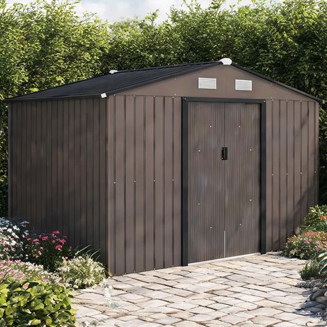 Abri de jardin marrone en acciaio 277 x 195 x 192 cm (1/5)