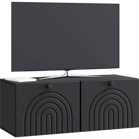 Maison Exclusive - Meuble TV mural Noir 78,5 x 31 x 30 cm Bois d'ingénierie