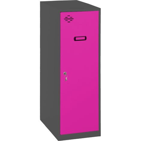Simonrack Armadio Metallico Antracite con Porta Rosa 915x300x500mm
