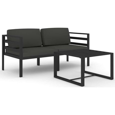 Maison Exclusive - 3-tlg. Garten-Lounge-Set mit Kissen Aluminium (1/5)