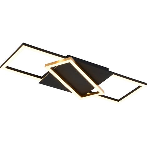 Plafoniera LED geometrica nero-oro dimmer 40W Rabalux (1/5)