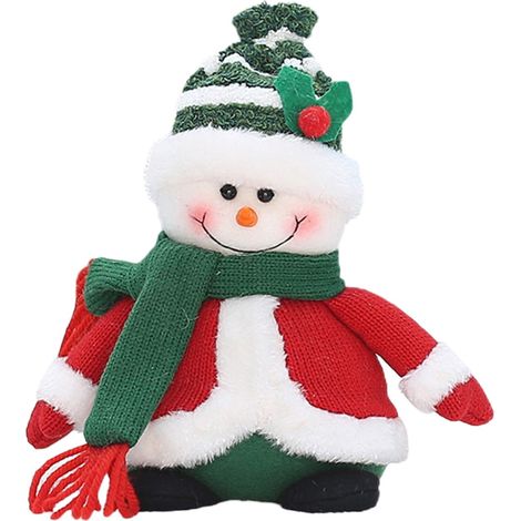 Poupée Assise En Tissu - Bonhomme De Neige Et Pingouin De Noël - Décoration Festive Pour Intérieur - Lot De 1 (1/5)