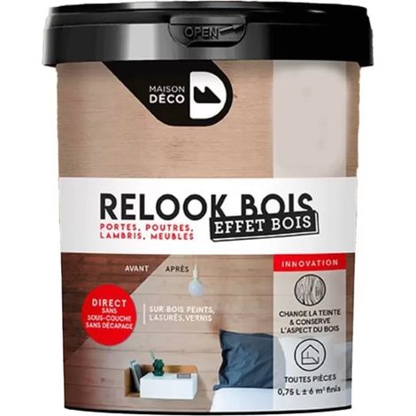 Peinture Maison Déco Relook Bois Effet Bois Chêne foncé 1 L