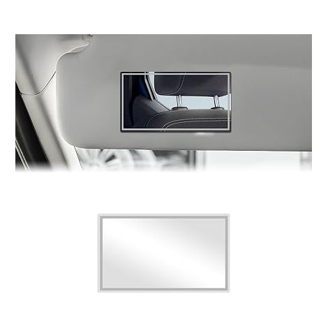 Car Vanity Mirror, Small Car Makeup Mirror, Car Sun Visor Mirror, Self-Adhesive Makeup Mirror, HD Mirror for Cars and Bathrooms 110 x 65 mm (1/5)