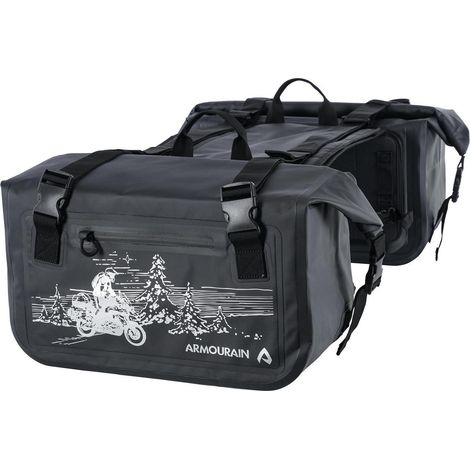 Motorrad Satteltaschen 50L Wasserdicht Schwarz für Gepäcktransport (1/5)