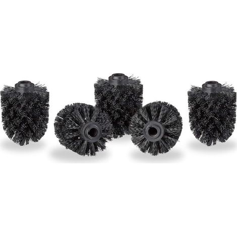 5 pièces Tête de Rechange pour Brosse WC Plastique Noir 8 x 8 x 10 cm-Fei Yu (1/5)