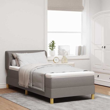Boxspringbett mit Matratze mit Kopfteil Taupe 80 x 200 cm Stoff (1/5)