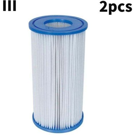 Filtro para piscina, filtro para spa, limpiafondos robótico para piscinas Bestway (III), blanco y azul, 10,7 x 20,7 cm, compatible con filtros de repuesto Bestway III/A - Crezuo (1/4)