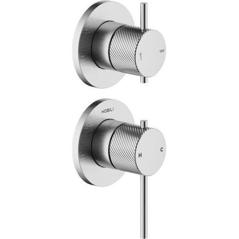 Nobili Parte Esterna Doccia Monocomando a Parete Inox spazzolato serie Respiro codice prod: WE81102/1RSIX