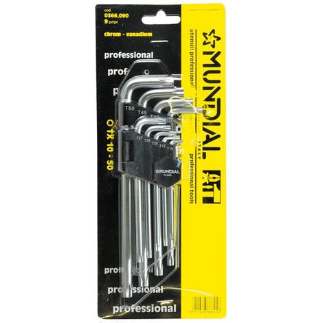 CHIAVI TORX IN SERIE CON FORO (T10-T50) 9 pezzi