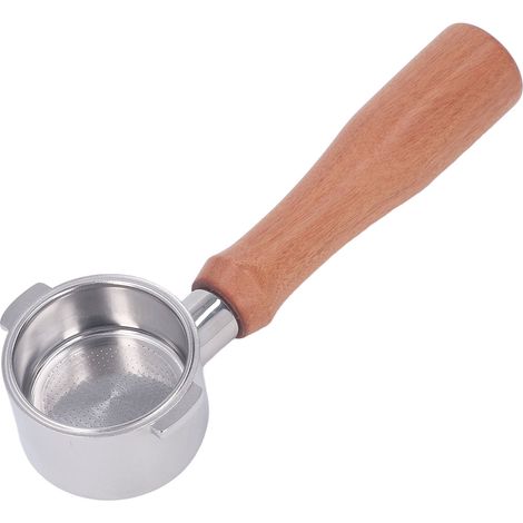Bodenloser 51-mm-Edelstahl-Siebträger, 2-ohriger Siebträgerhalter mit Holzgriff für Kaffeemaschine (1/5)