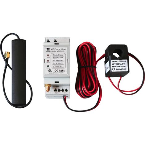 Compteur d’Énergie WiFi Bidirectionnel Monophasé, Rail DIN, CT Split-Core 150A, Surveillance Solaire PV, Modbus TCP/RTU, Accès Cloud (1/5)