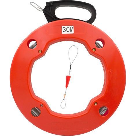 Aiguille tire fil 30M MèTres De Dispositif Tire fils Nylon, Fish Tape pour Cable en Boîtier Plastique avec Tête Flexible de Guidage (1/5)