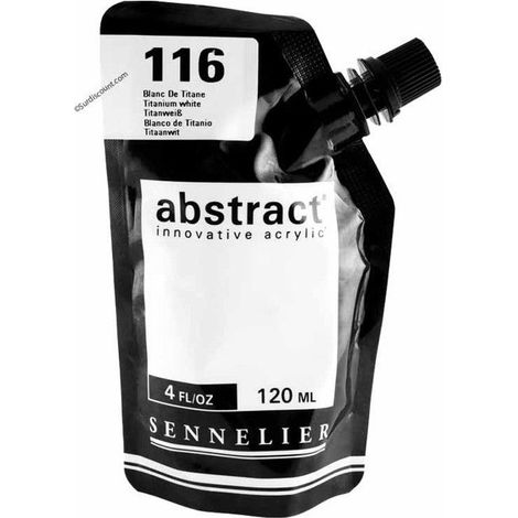 Peinture Acrylique - Sennelier - Abstract - 120ml - Satiné - Blanc Titane (1/5)