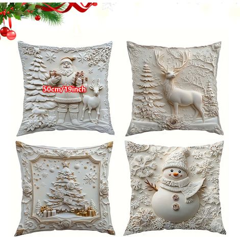 cuscini natalizi, roccia invernale, creatura di neve - 50x50