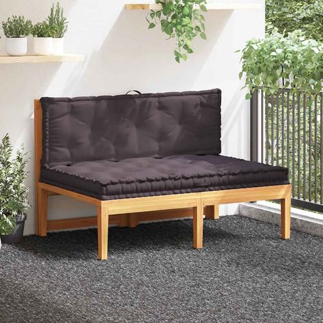 Coussins de plancher de palette lot de 2 Coton Anthracite (1/5)