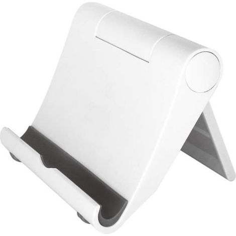 Ecleanfy - Support Telephone Bureau Portable Blanc Pose Téléphone Pliable 360° Porte Smartphone Ajustable pour iPhone et Android Phone (1/5)