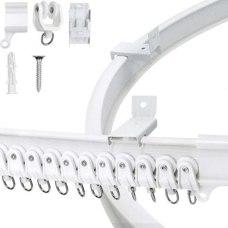 Rail de rideau 3M pour montage au plafond, rail de rideau flexible et pliable avec système de rail rail de rideau pour camping-car séparateur de pièce (1/4)