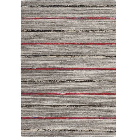 Tappeto Kilim Evita 100 in Lana e Seta Naturale e Rosso (1/4)