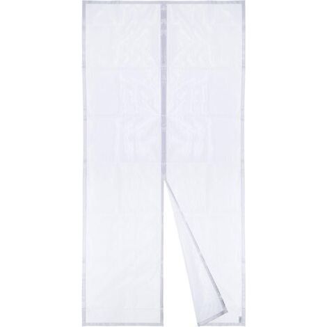 Mosquitera magnética para puerta, cortina de malla, cierre magnético de arriba a abajo con cierre automático, mantiene el aire fresco en el interior (120x210cm, blanco) dengyank (1/5)