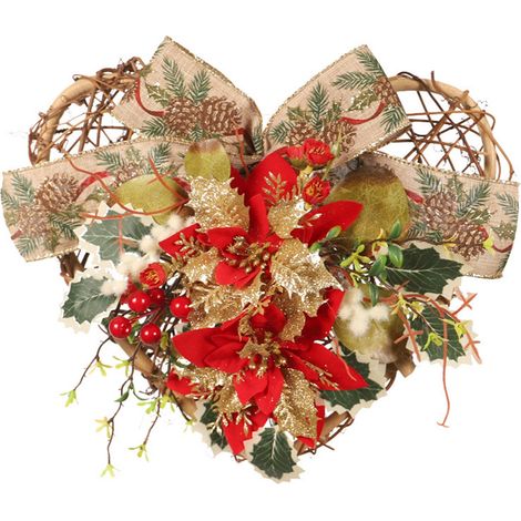 Colgador De Puerta MINKUROW, Guirnalda De Corazón De Navidad, Colgante De Puerta Artificial De Otoño (1/5)