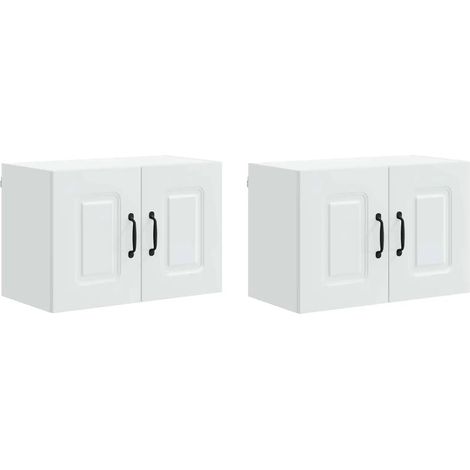 Set di 2 pensili da cucina moderni ed eleganti 60 x 31 x 40 cm in legno composito bianco 020053594