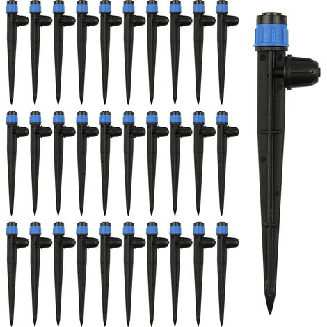 Packung mit 30 Tropfbewässerungsemittern für 6,35-mm-Schläuche, Gartensprühgerät mit verstellbaren Tropfern für Haus- und Gartenbewässerungssystem