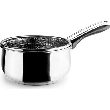 Casserole Lacor 18 cm en acier inoxydable avec panier  Compatible tous feux  Capacité 2 L, hauteur 9 cm  Lavable au lave-vais (1/5)