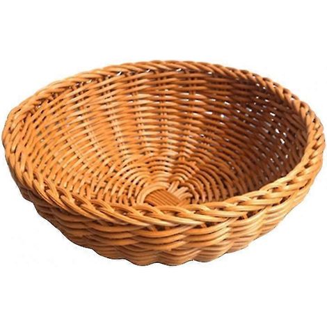 Obstkorb, praktischer Brotkorb, großer Servierkorb aus Rattan, Wellenmuster, Restaurantbedarf – L