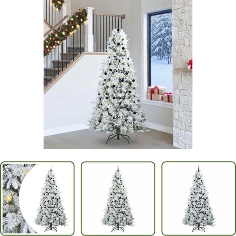 Dekoration -  Künstlicher klappbarer Weihnachtsbaum Weiß 240 cm PE und PVC