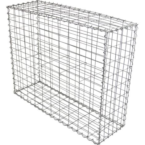 MonsterShop - 4 Gabbioni Metallici per Sassi da Giardino e da Esterno 100cm x 80cm x 30cm in Acciaio Galvanizzato
