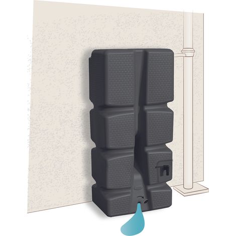 EDA – Récupérateur d'eau de pluie mural 310L – Fixation murale – Cuve en plastique – Pré-perçages pour raccordement – Fabrication française