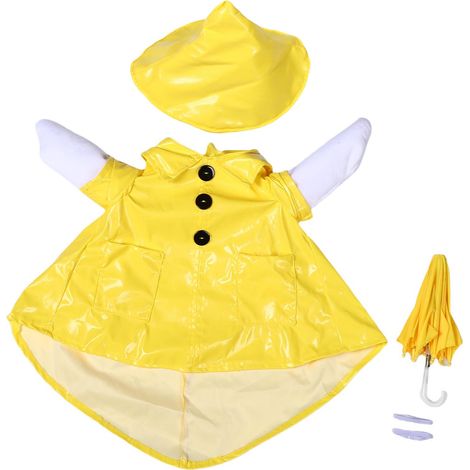 Gaggleville-Ganskostüm mit Veranda-Outfit, 43 cm große Statue, Kostümset, wasserdichter gelber Regenschirm für Rasen und Garten. (1/5)