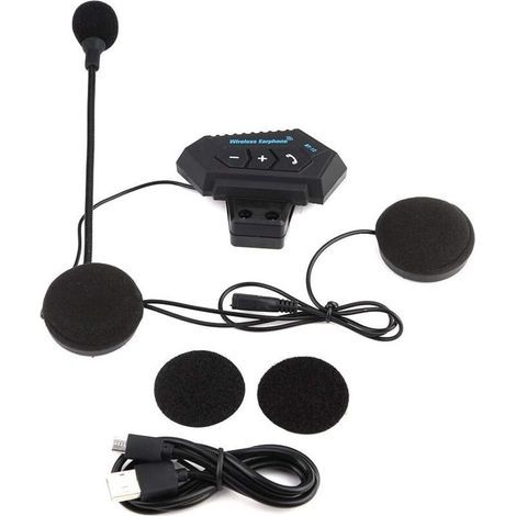 Intercom moto mains libres – Casque Hi-Fi Bluetooth V4.1 – Appels et musique – Autonomie 8h – Portée 20-30m (1/5)