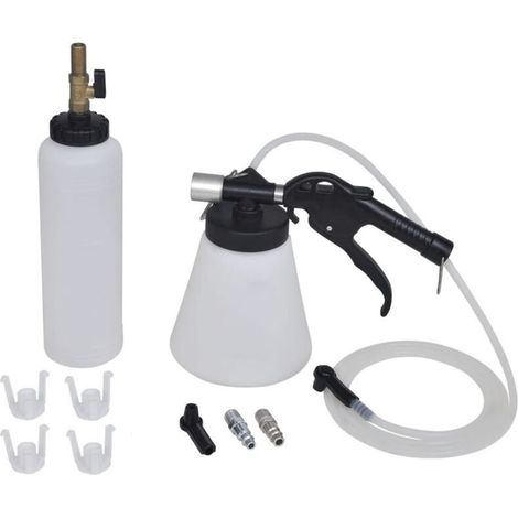 Brems- und Kupplungsflüssigkeitsentlüfter mit 0,7-l-Flasche – 1-l-Vakuumpumpe – 4 Adapter für Durchmesser von 21–41 mm – Druckbereich: 6–12 bar