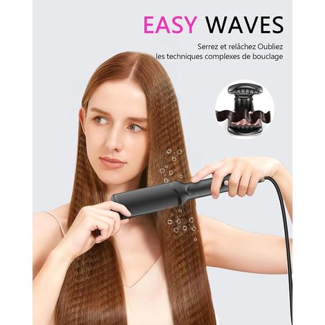 Fer à lisser, Sertir avec plaques de Céramique de Tourmaline Interchangeables Chauffage Rapide Contrôle de la Température Straightener Fast Heating for All Hair Types (1/2)