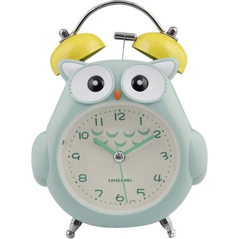 Ahlsen Réveil Belle Bande dessinée Hibou réveil à Piles Montre réveil décor à la Maison Horloge de Bureau (1/4)